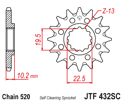 Звезда передняя JTF432.14SC