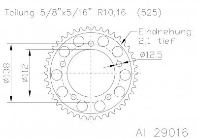 Звезда задняя приводная Esjot 50-29016 41 зуб (JTR1304.41)