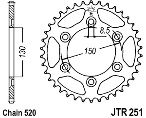 Звезда задняя JTR251.50