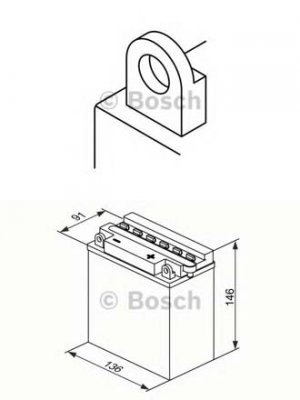 Аккумулятор мото BOSCH M4 F29 (YB10L-B, YB10L-B2, 12N10-3)