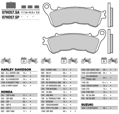 Brembo 07HO57SA колодки тормозные (FDB2196)