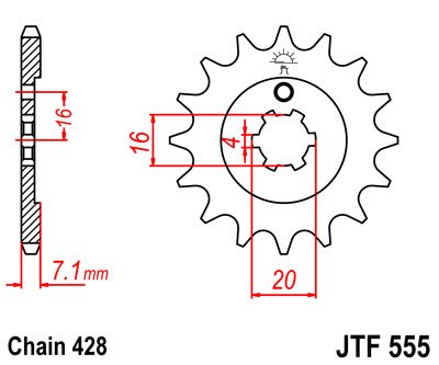 Звезда передняя JTF555.14