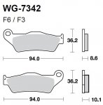 Тормозные колодки WRP WG-7342-F3 (FDB2039 / FDB2018 / FA181 / FA245 / FA363)