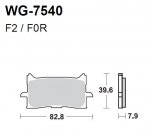 Тормозные колодки WRP WG-7540-F2 (LMP540 SF / LMP540 SFP / FDB2294)
