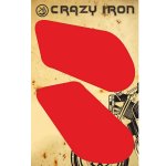 CRAZY IRON Наклейка на бак боковая скругленная, красная