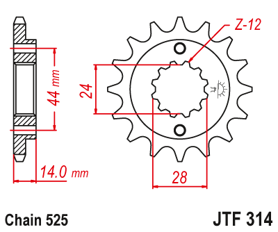 Звезда передняя JTF314.17