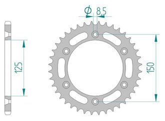Звезда задняя стальная Afam 71304-48
