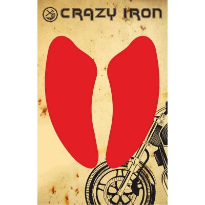 CRAZY IRON Наклейка на бак боковая BREAST, красная