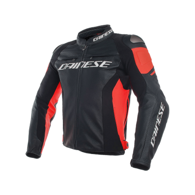 Куртка кожаная Dainese RACING 3 P75 BLACK/BLACK/FLUO-RED