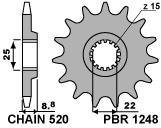 Звезда передняя PBR 1248 14 18NC (JTF1901.14)