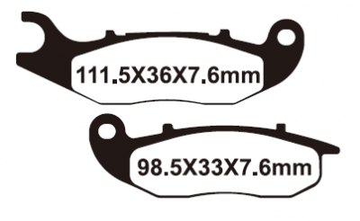 YL-F026B Тормозные колодки дисковые мото Yongli Organic (FDB2242P)