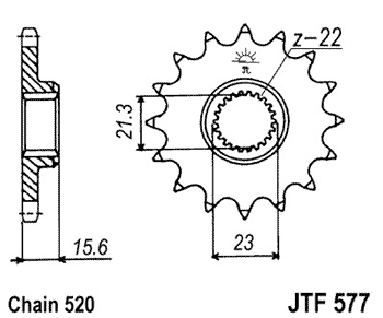 Звезда передняя JTF577.16