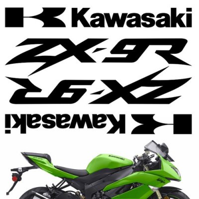 CRAZY IRON Комплект наклеек "KAWASAKI ZX-9R" белый