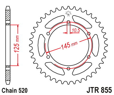 Звезда задняя JTR855.48ZBK