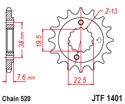 Звезда передняя JTF1401.13