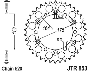 Звезда задняя JTR853.52