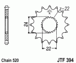 Звезда передняя JTF394.17