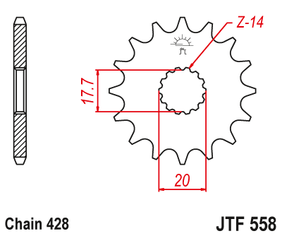 Звезда передняя JTF558.20