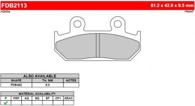 FDB2113P Ferodo тормозные колодки