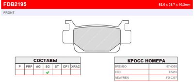 FDB2195SG Ferodo тормозные колодки