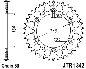 Звезда задняя JTR1342.43