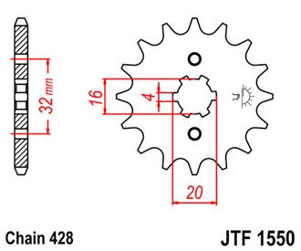 Звезда передняя JTF1550.14