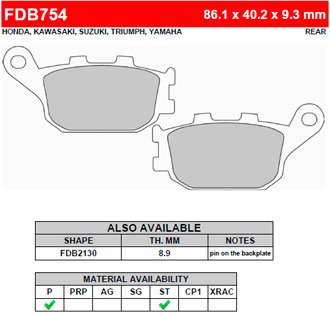 FDB754ST Ferodo тормозные колодки