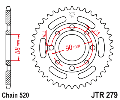 Звезда задняя JTR279.35