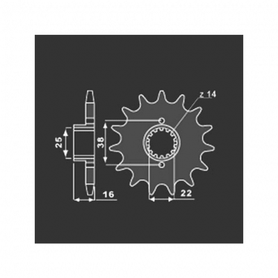 Звезда передняя PBR 2050 C14  (JTF740.14)