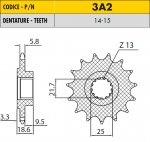 Sunstar Звезда передняя (ведущая) 15 зубьев 3A215 стальная / JTF1538-15