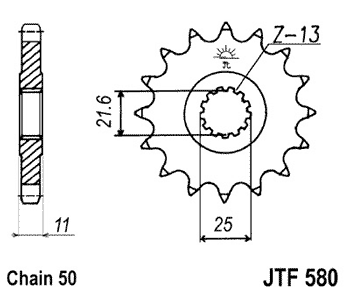 Звезда передняя JTF580.15