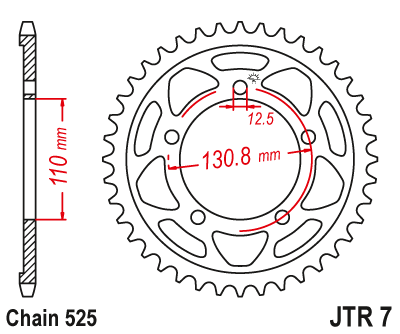 Звезда ведомая JTR7.44ZBK чёрная