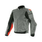 Куртка кожаная Dainese SUPER RACE CHARCOAL-GR/CH.-GR/FLUO-RED перф.