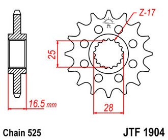 Звезда передняя JTF1904.17RB с демпфером