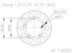 Звезда задняя алюминиевая Esjot 51-13025 50 зубьев (JTA894.50)