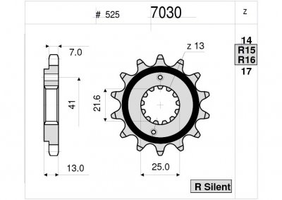 Звезда передняя Ognibene 7030-R15 (JTF296.15) с демпфером