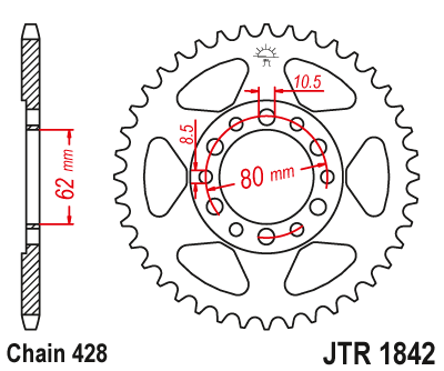 Звезда задняя JTR1842.55
