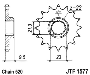 Звезда передняя JTF1577.15