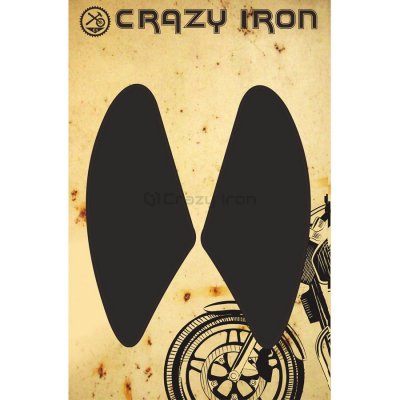 Наклейка на бак мотоцикла CRAZY IRON боковая LOCKER, черная