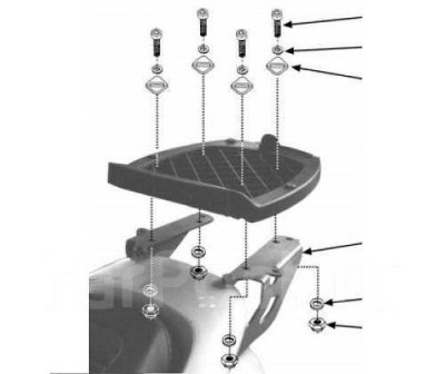 Kappa KR46 Крепеж кофра Yamaha YP125/150/180 MAJESTY 01-11