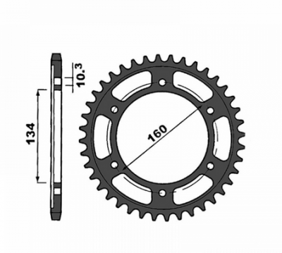 Звезда задняя PBR 4405 42 C45T (JTR1307.42) (закаленная)