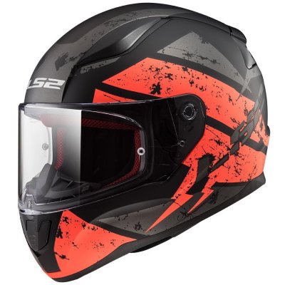 Шлем LS2 FF353 RAPID DEADBOLT черно-оранжевый матовый