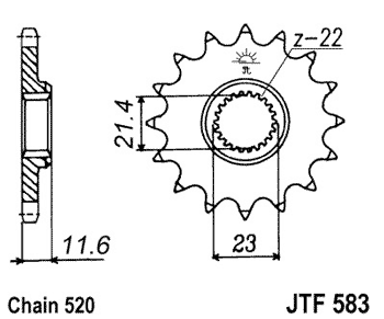 Звезда передняя JTF583.13