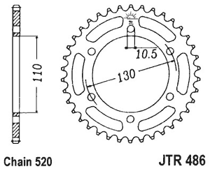 Звезда задняя JTR486.41
