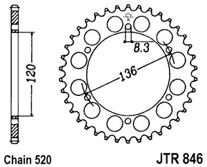 Звезда задняя JTR846.39