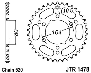 Звезда задняя JTR1478.43