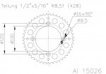 Звезда задняя алюминиевая Esjot 51-15026 50 зубьев (JTA798.50)