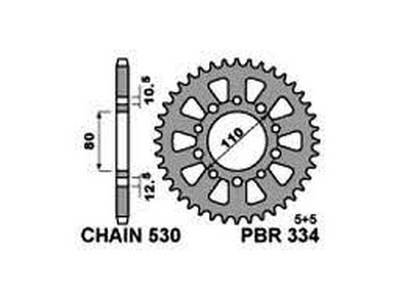 Звезда задняя PBR 334 46 C45 (JTR1334.46)