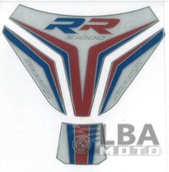 Наклейка на бак для мотоцикла BMW S1000RR Бело-Красно-Синяя широкая