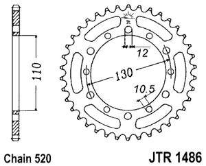 Звезда задняя JTR1486.40